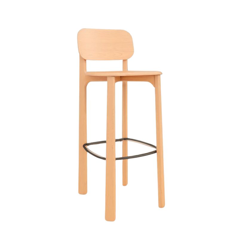 BONNO - Banco Para Bar Oliver Madera Moderna Decorativa Color Natural