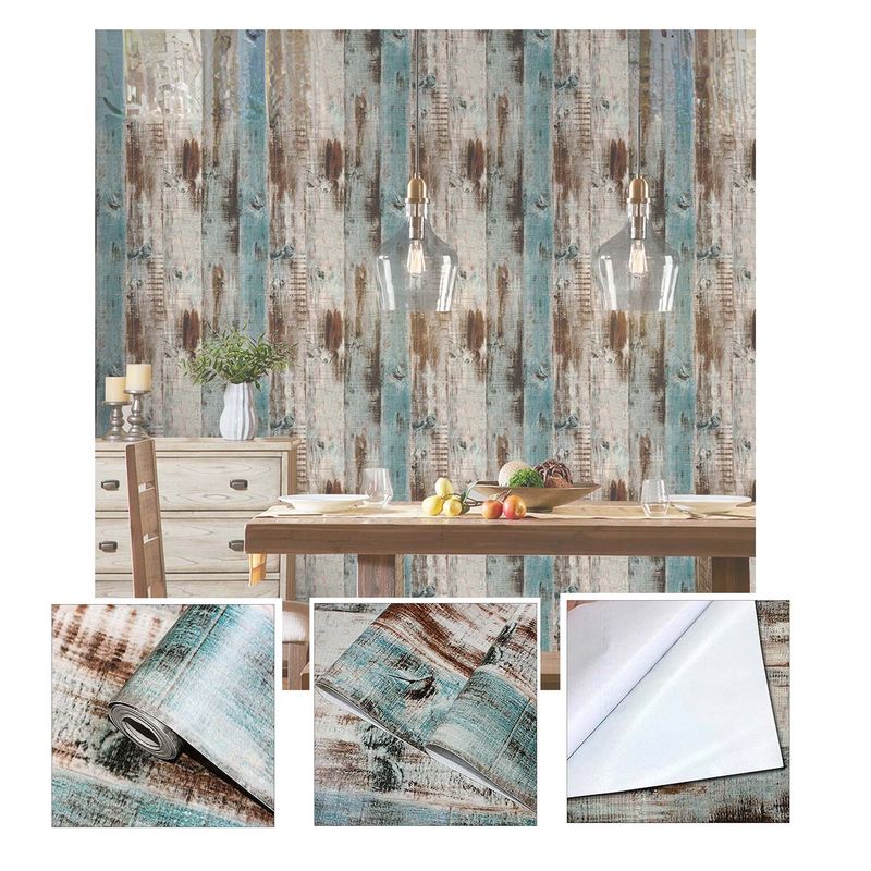 GENERAL - Papel Vinilo Adhesivo De 10 M X 45 Cm  Madera Retro