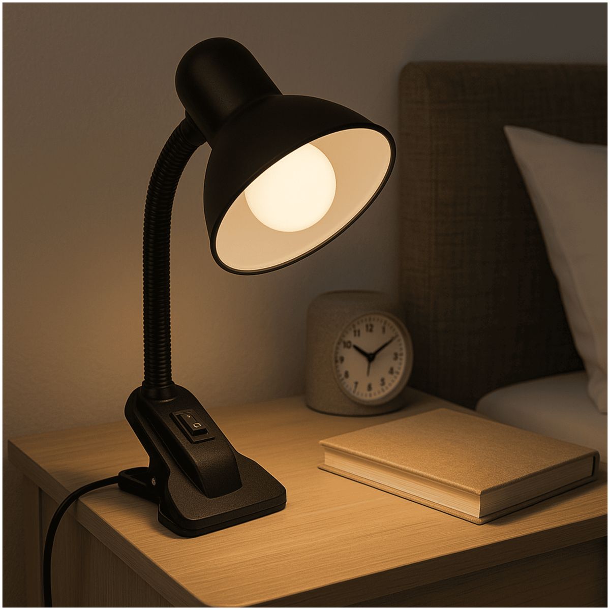 MUEBLES 2020 - Lámpara de Escritorio Base Pequeña Pinza Negra