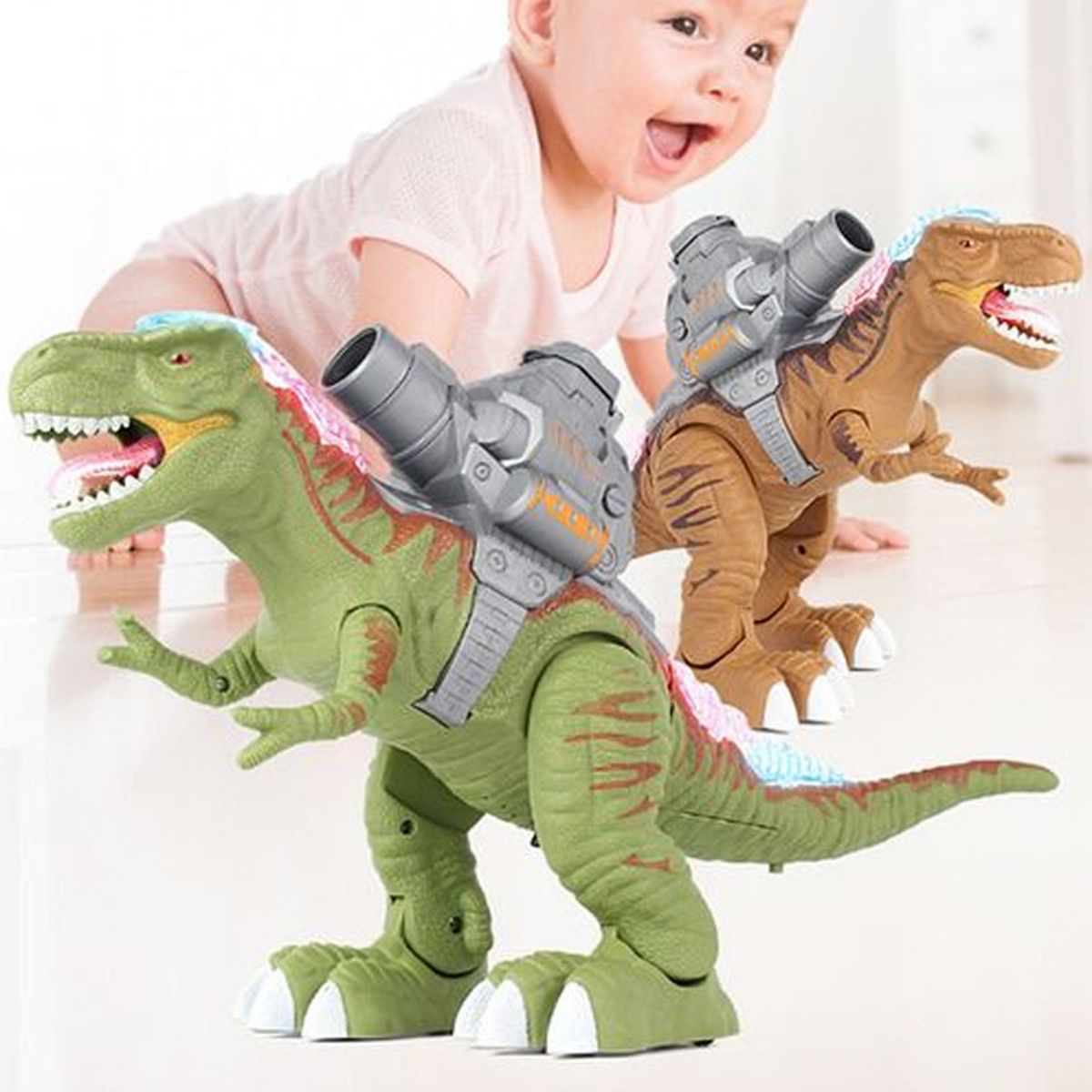 MULTIPLACE COLOMBIA - Dinosaurio grande lanza pelotas y camina importado