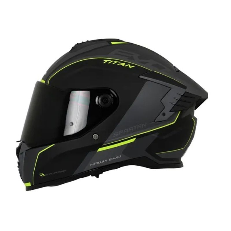 SPARTAN - Casco Spartan Hawk Evo Titan Gafas Internas GrisAmarillo Talla M