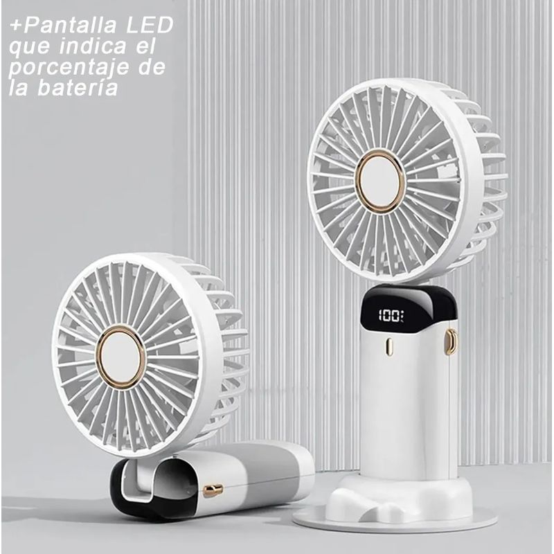 GENERICO - Mini Ventilador Portátil Recargable Blanco