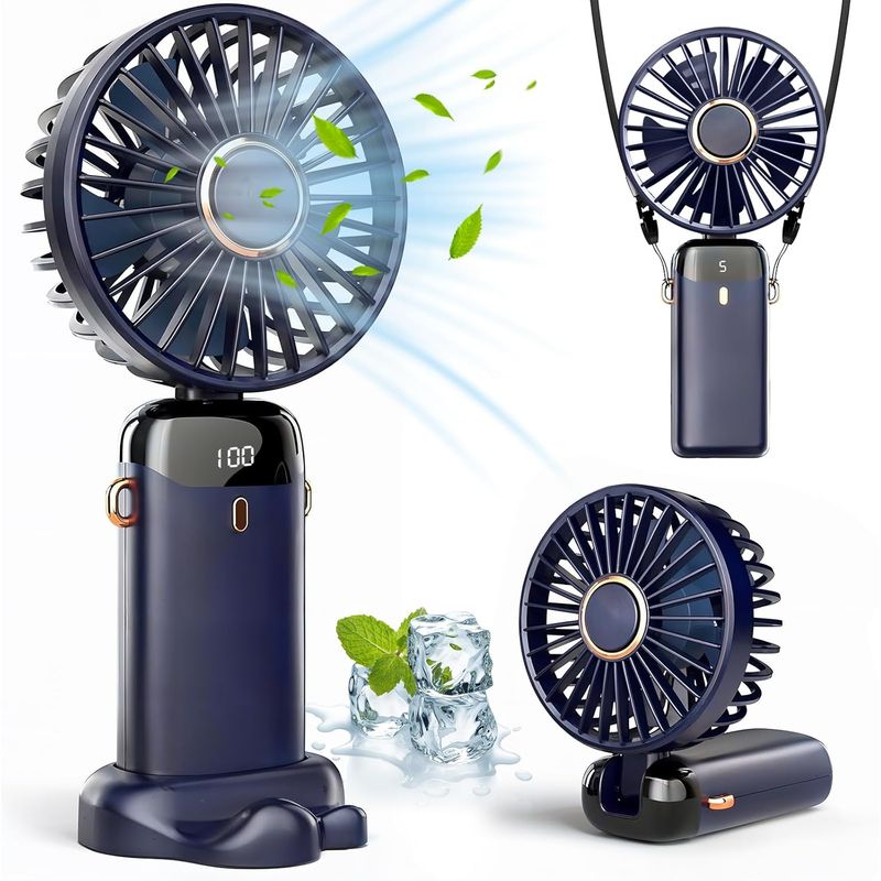 GENERICO - Mini Ventilador Portátil Recargable Azul