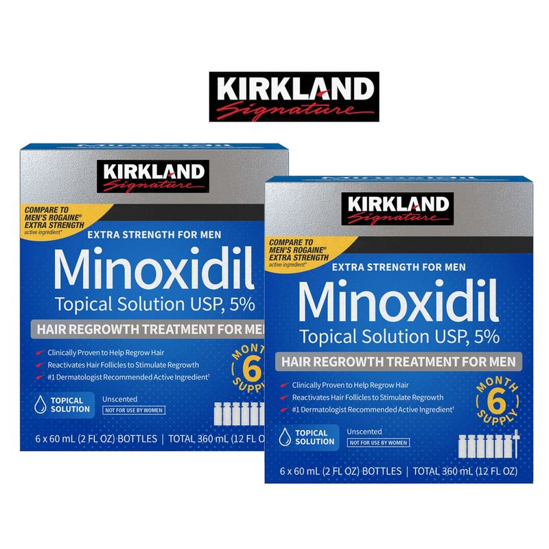 SIGNATURE - Minoxidil Kirkland 5% 2 Cajas + Derma Roller 0.5mm