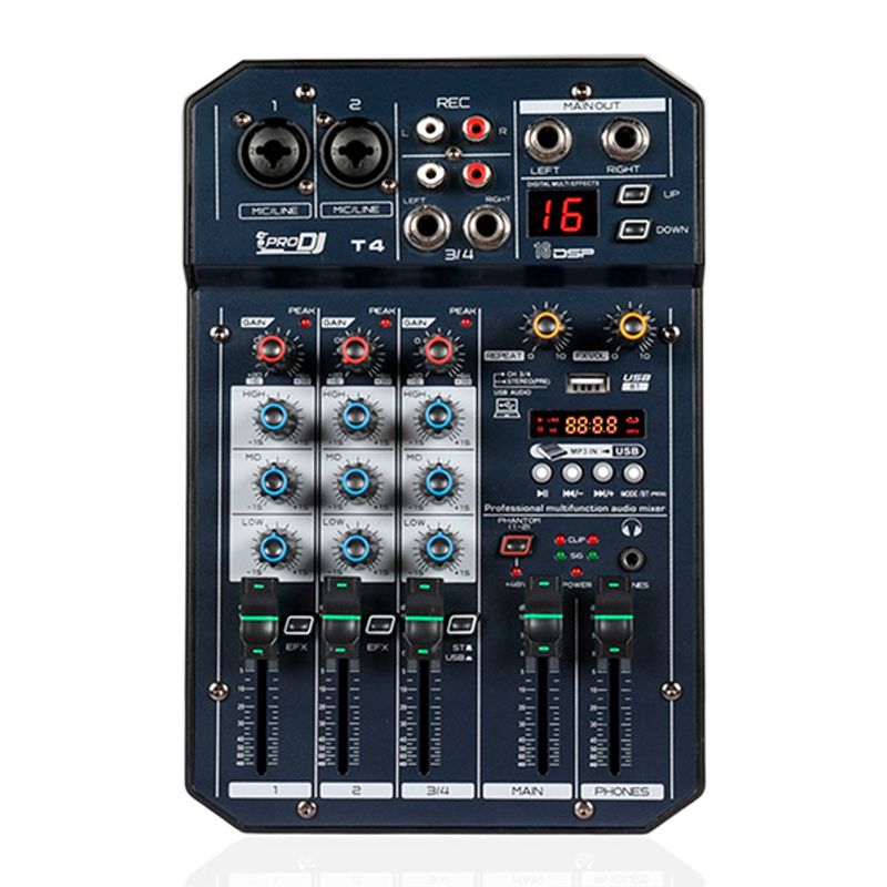 GENERICO - Mixer Consola Analoga Prodj T4interfaz Usb Grabacion