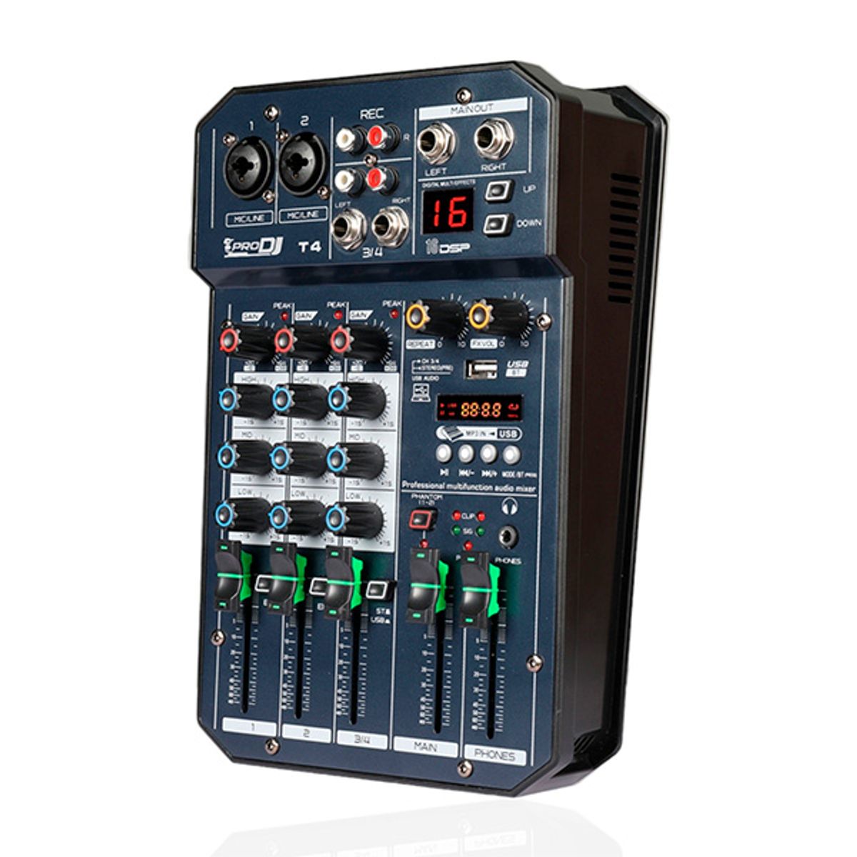 GENERICO - Mixer Consola Analoga Prodj T4interfaz Usb Grabacion