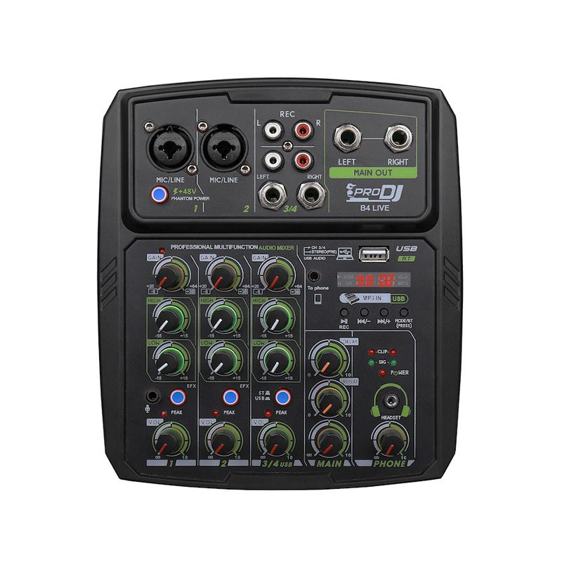 GENERICO - Mixer Consola Analoga Prodj B4l Interfaz Usb Grabacion