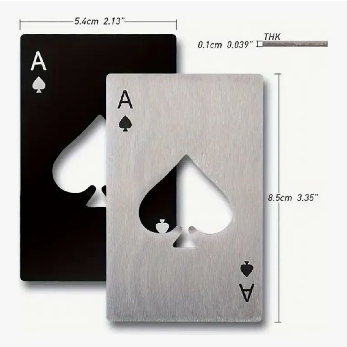 AMERICAN GENERICS - 2 destapadores De Acero Inoxidable En Forma De Carta De Póker