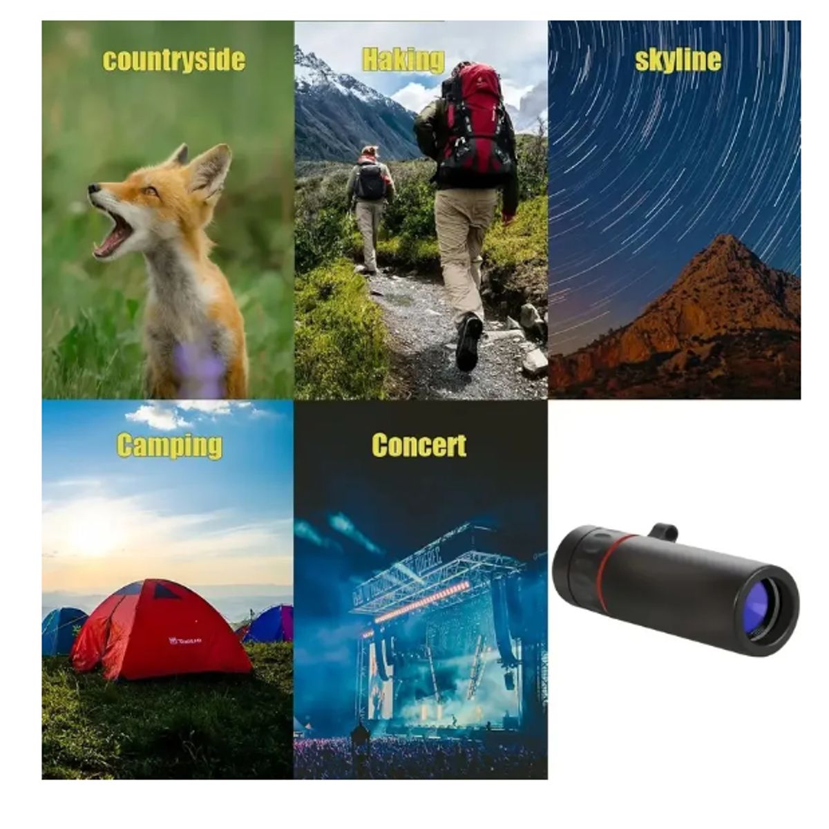 AMERICAN GENERICS - Telescopio Monocular 10x Portátil Ideal Para Viajesaventura