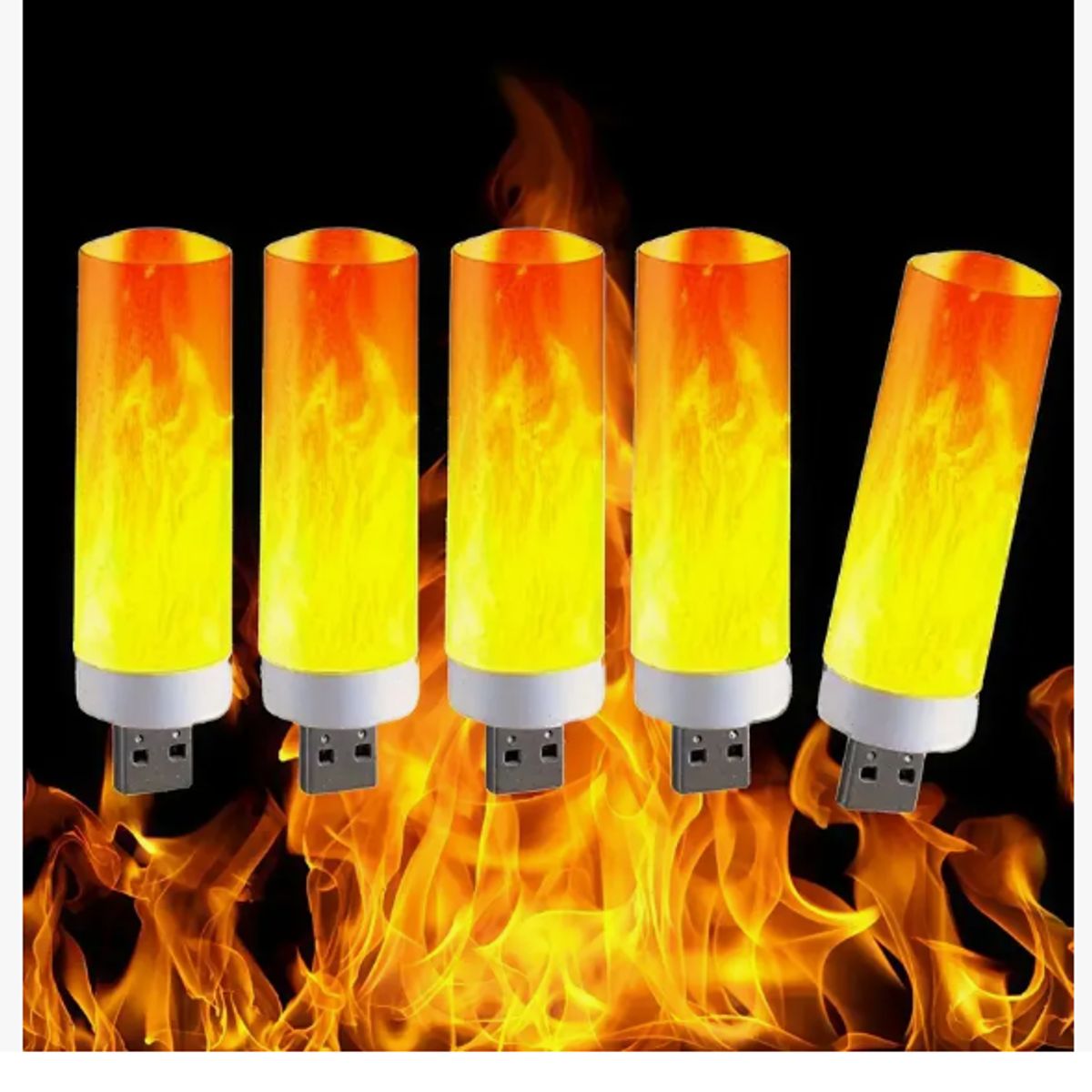 AMERICAN GENERICS - Luz De Llama Led Usb Portátil Sin Batería Efecto Atmosférico