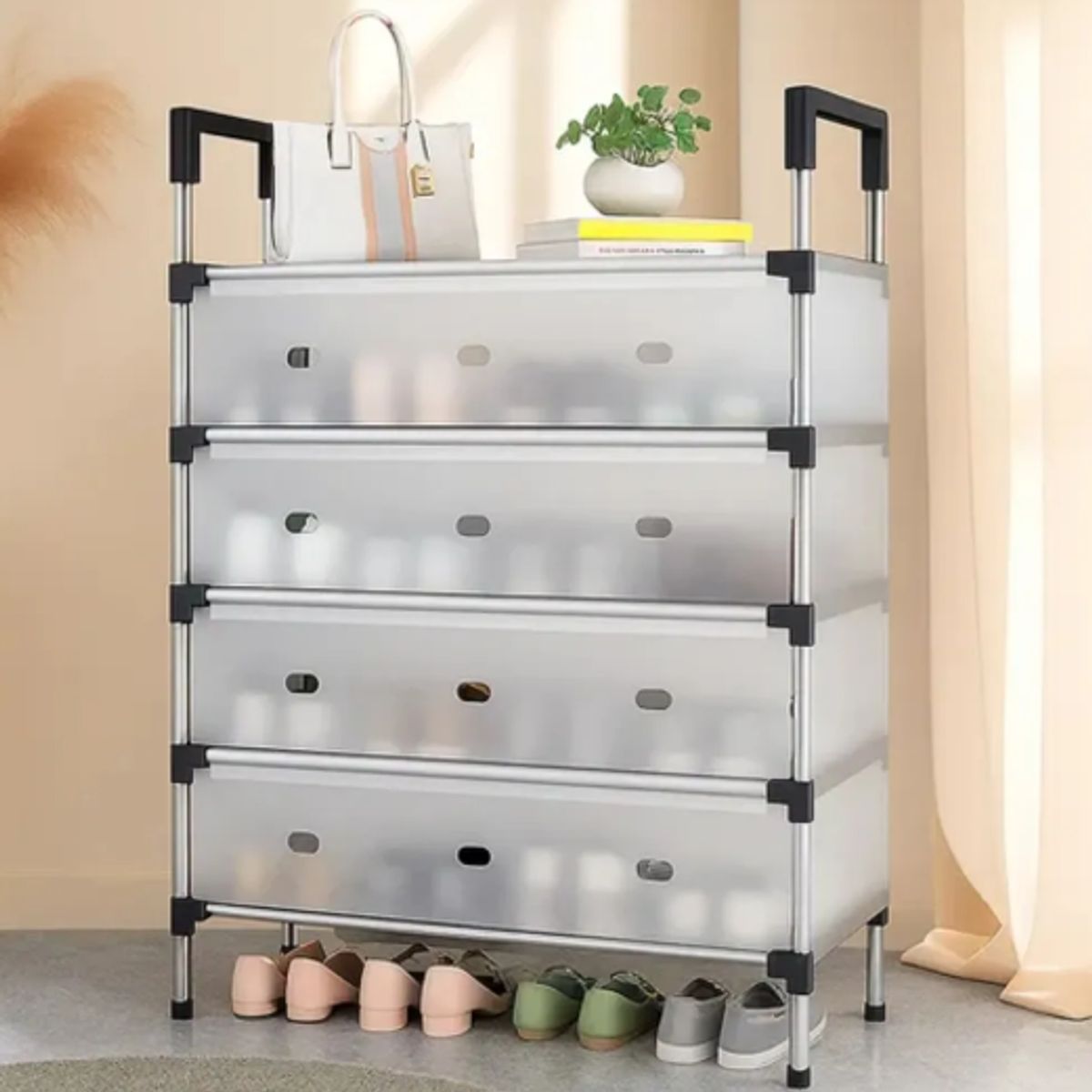 GENERICO - Estante Zapatos Organizador Zapatero Metálico Anti Polvo