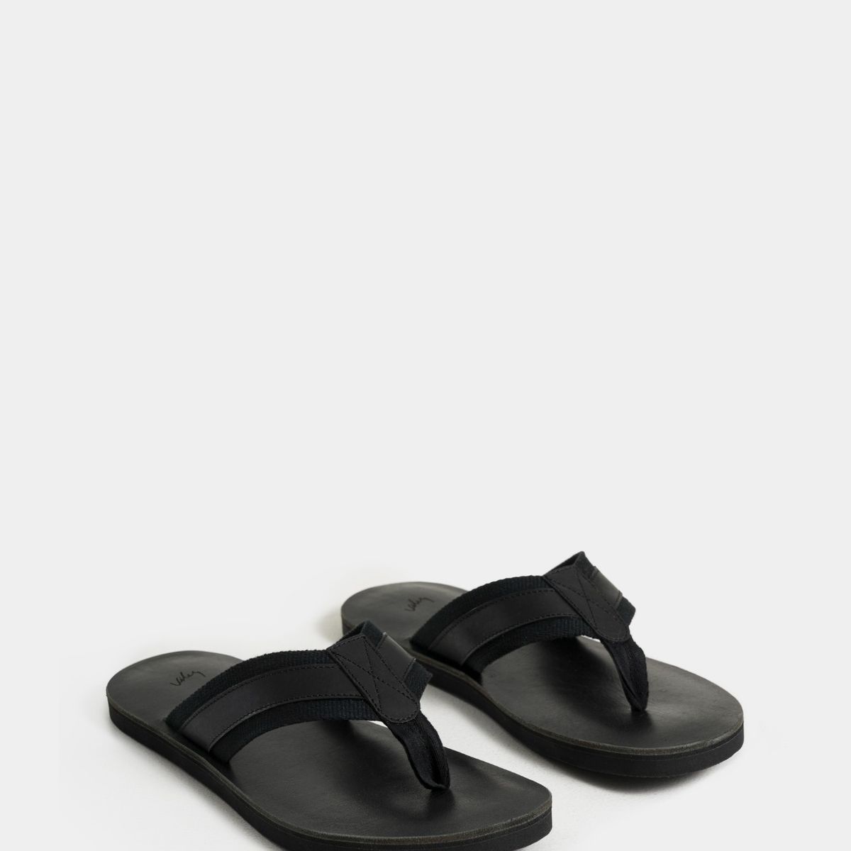 VELEZ - Vélez Sandalia Plana Alfil 2 De Cuero Hombre Capellada En Reata Negro