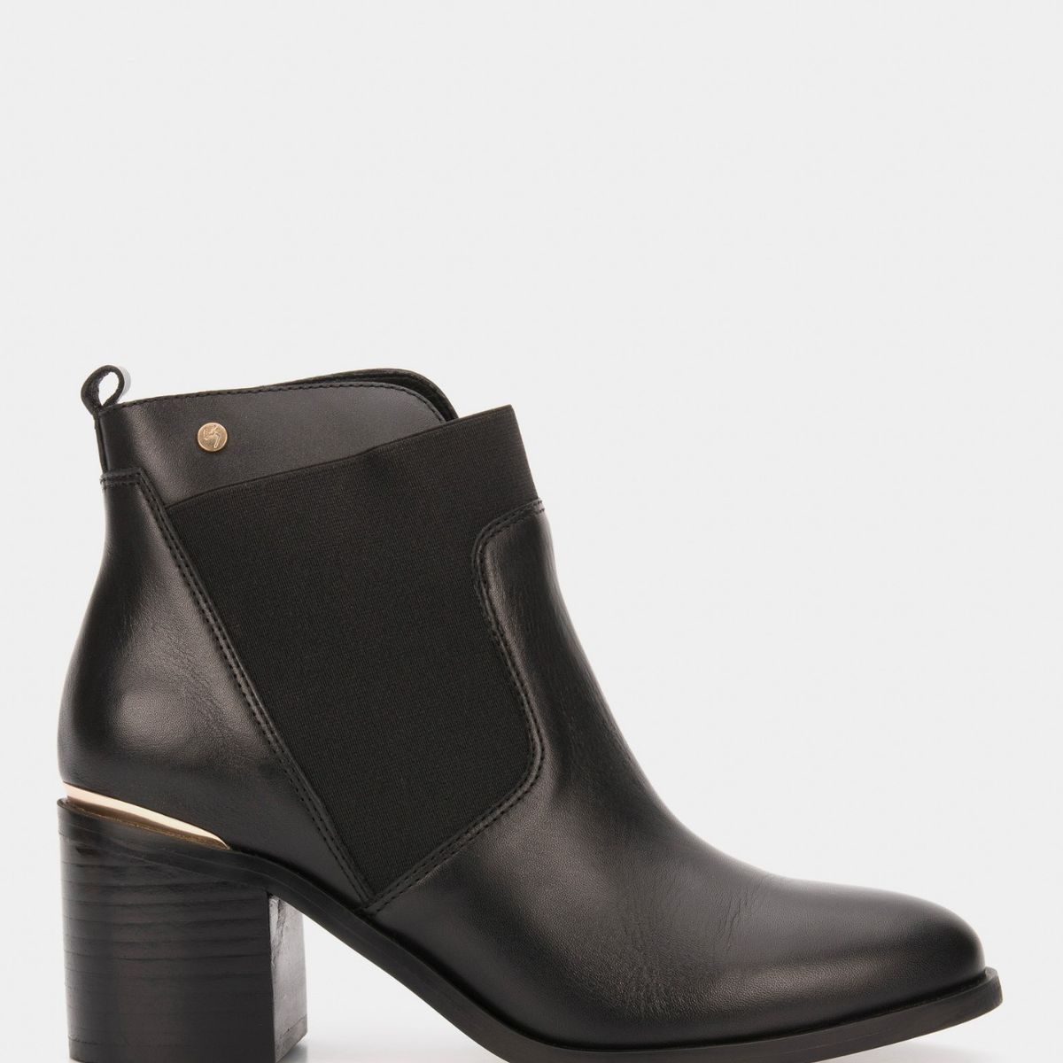 VELEZ - Vélez Botines Tacón De Cuero Aplique Negro