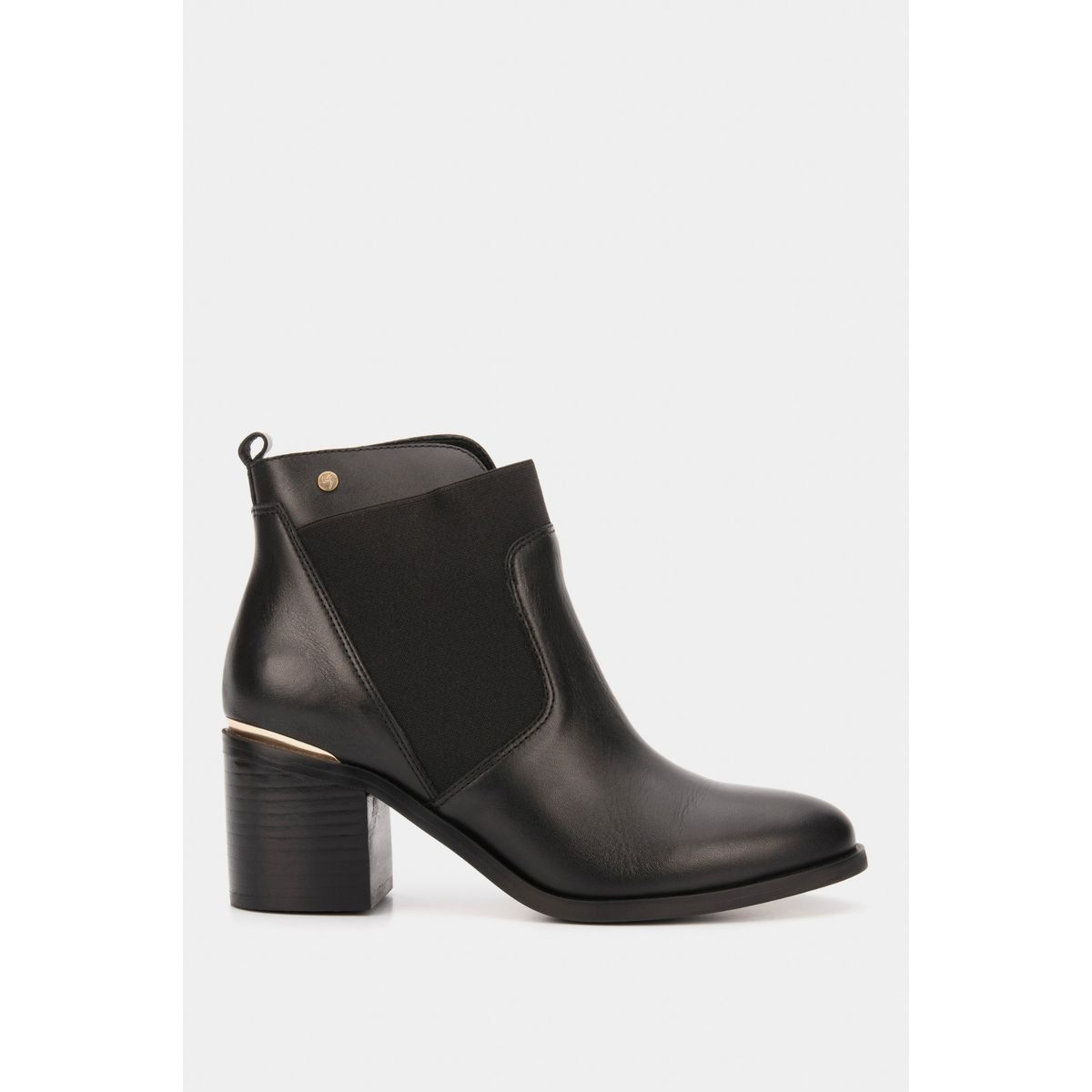 VELEZ - Vélez Botines Tacón De Cuero Aplique Negro