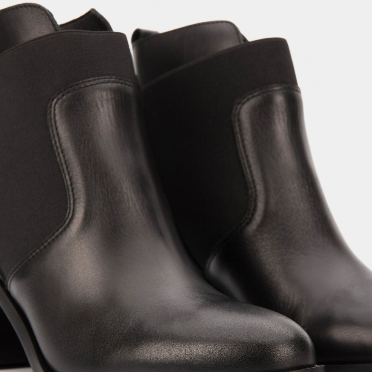 VELEZ - Vélez Botines Tacón De Cuero Aplique Negro