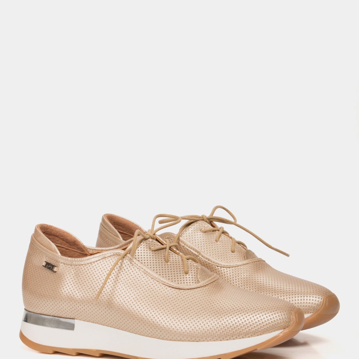 VELEZ - Vélez Zapatos Cordón De Cuero Para Mujer Suela Deportiva Dorado