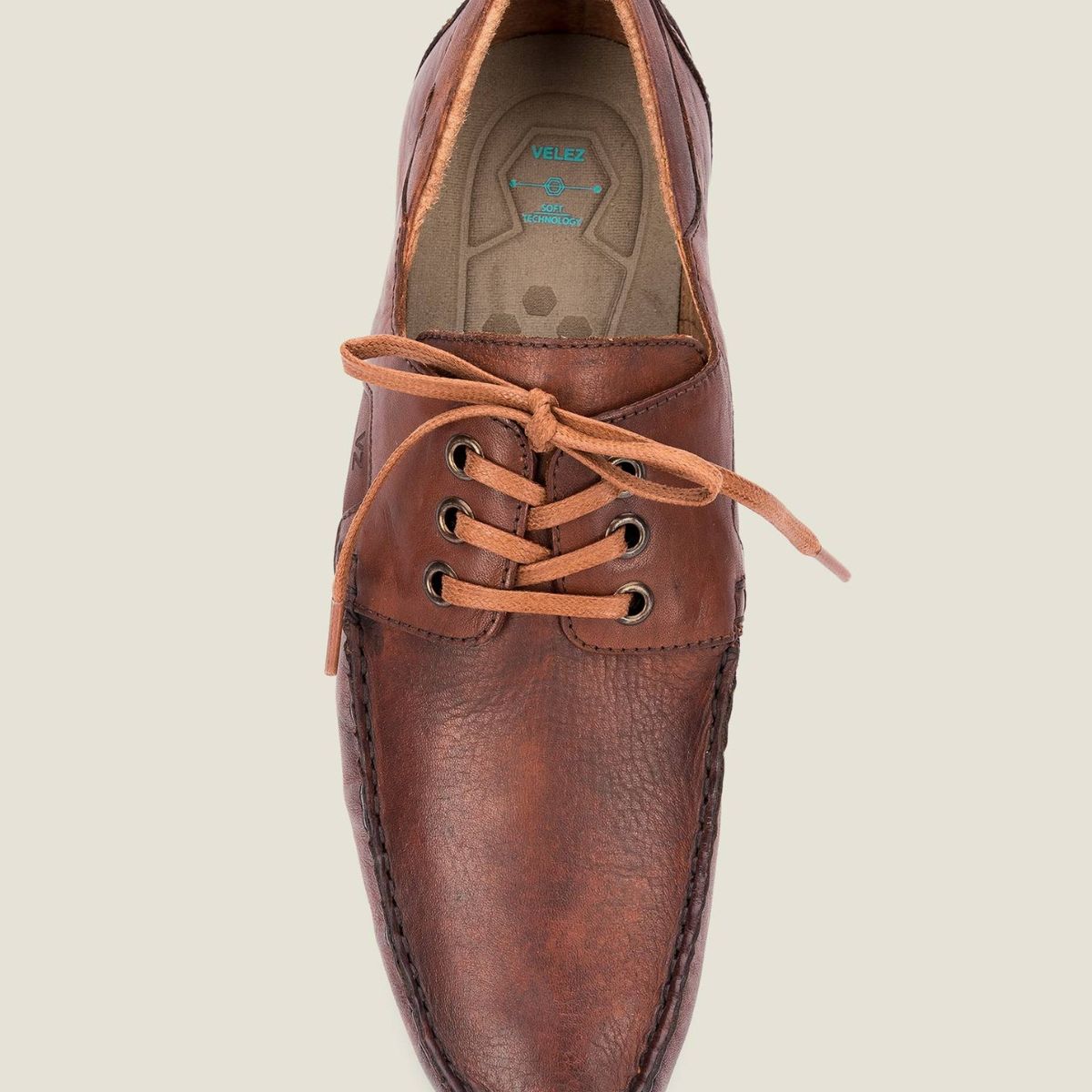 VELEZ - Vélez Zapatos Cordón De Cuero Nautico Miel