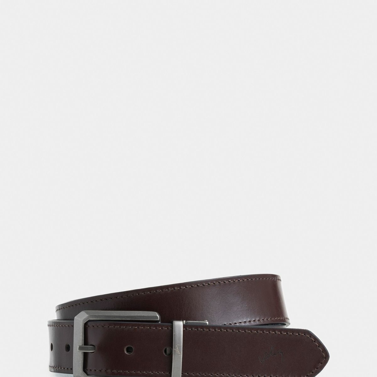 VELEZ - Vélez Cinturón Doble Faz Igor De Cuero Hombre Punta Lanza Combinado