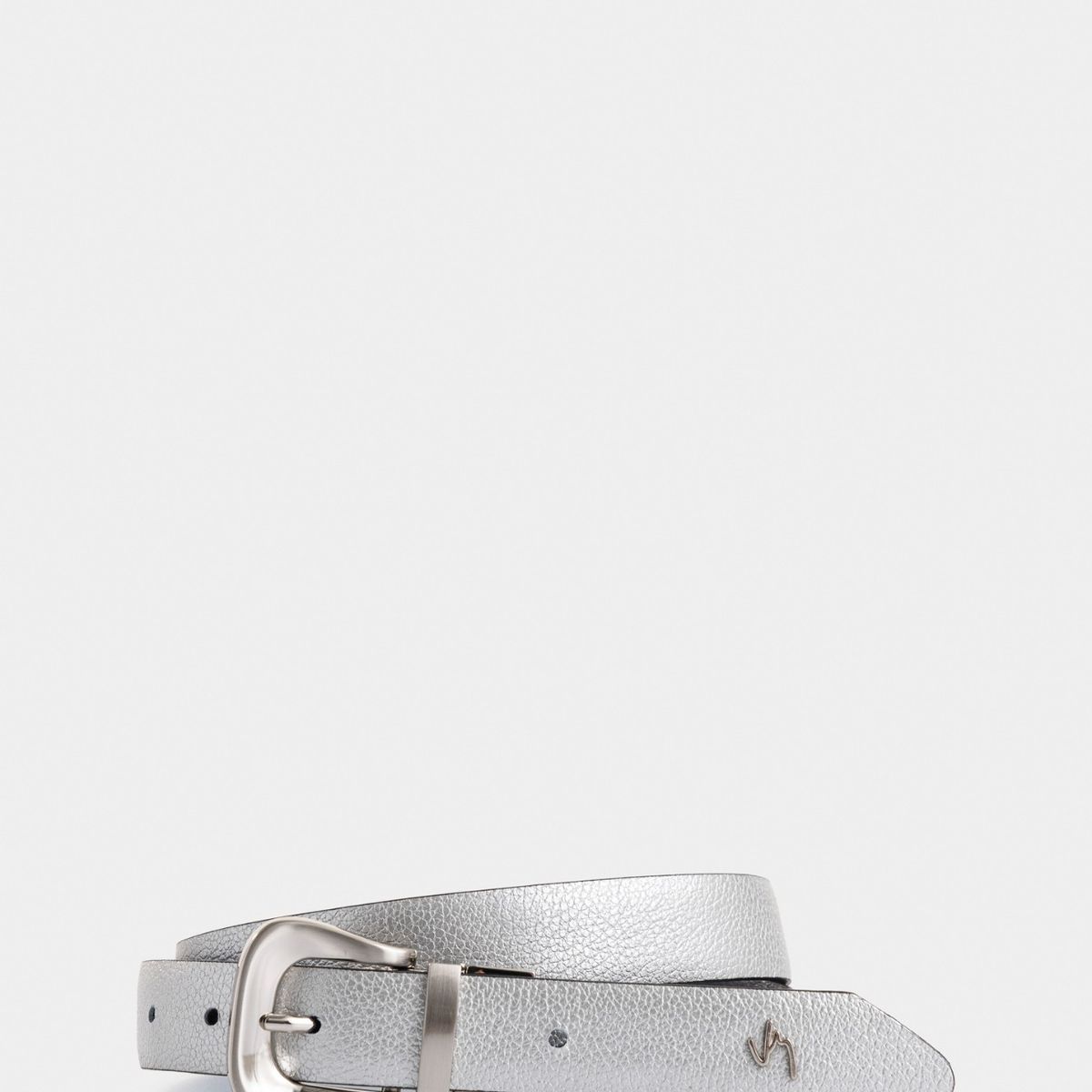 VELEZ - Vélez Cinturón Doble Faz Black Libertad De Cuero Grano Plata