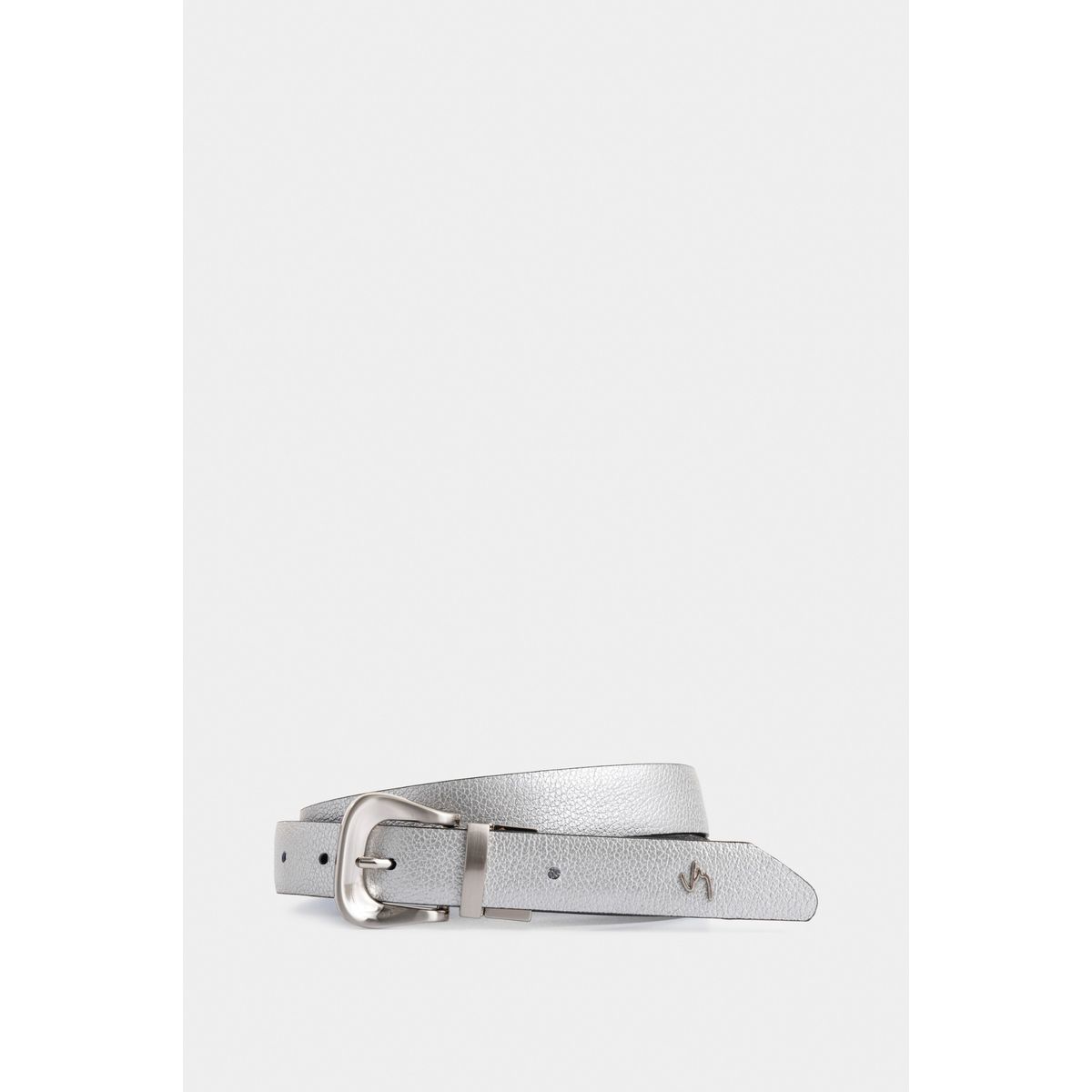 VELEZ - Vélez Cinturón Doble Faz Black Libertad De Cuero Grano Plata