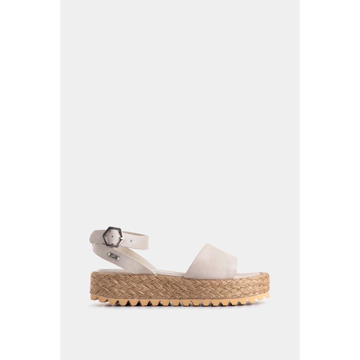 VELEZ - Vélez Sandalia Plataforma Salem De Cuero Mujer Fibra Natural Blanco