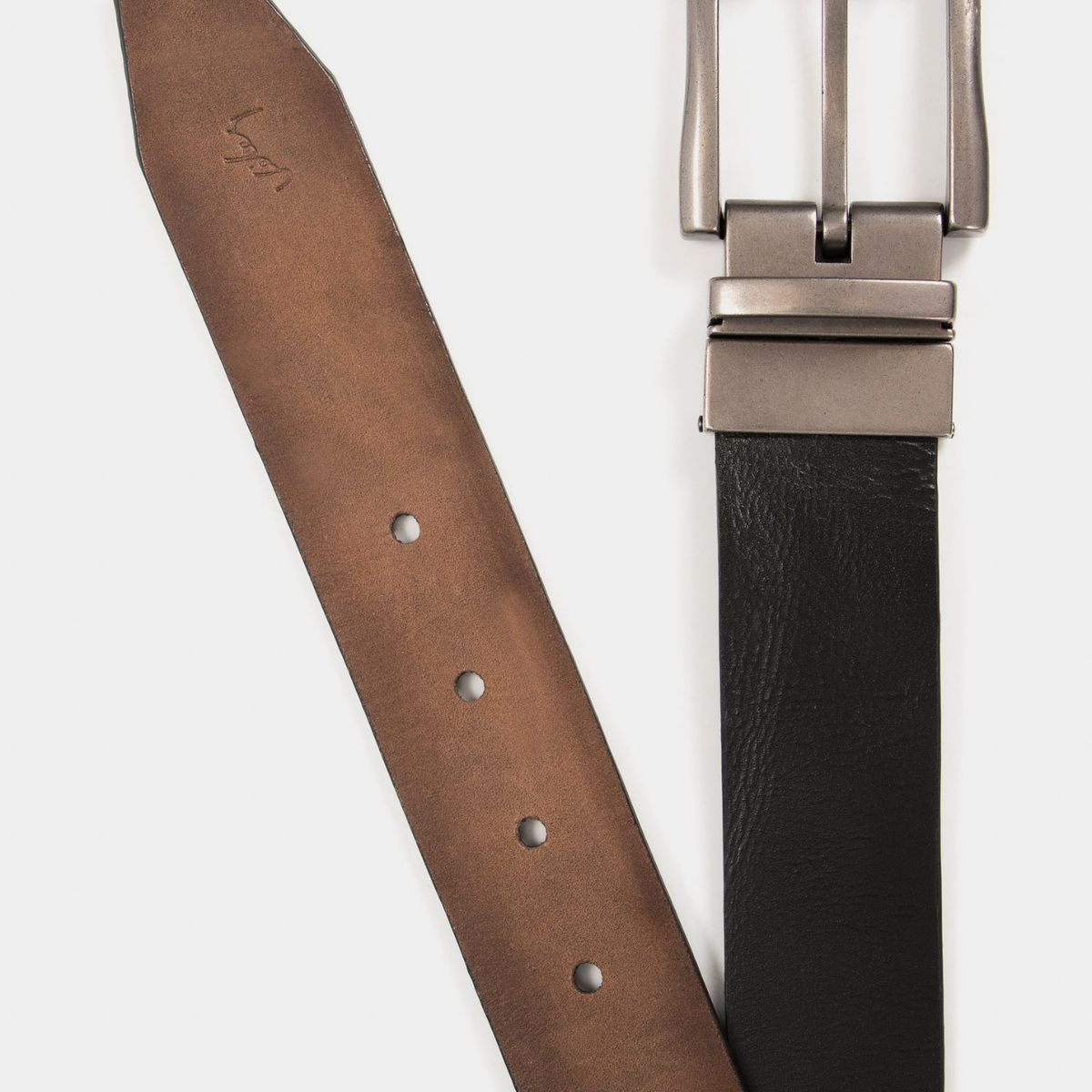 VELEZ - Vélez Cinturón Doble Faz Dobra De Cuero Para Hombre Vintage Combinado