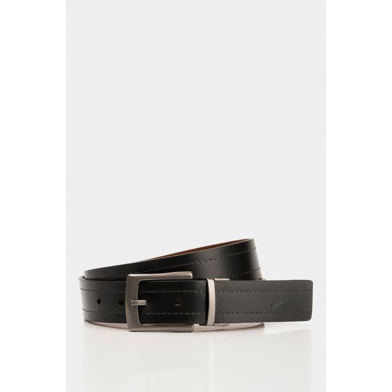 VELEZ - Vélez Cinturón Doble Faz Kafka Cuero Hombre Hebilla Reversible Negro