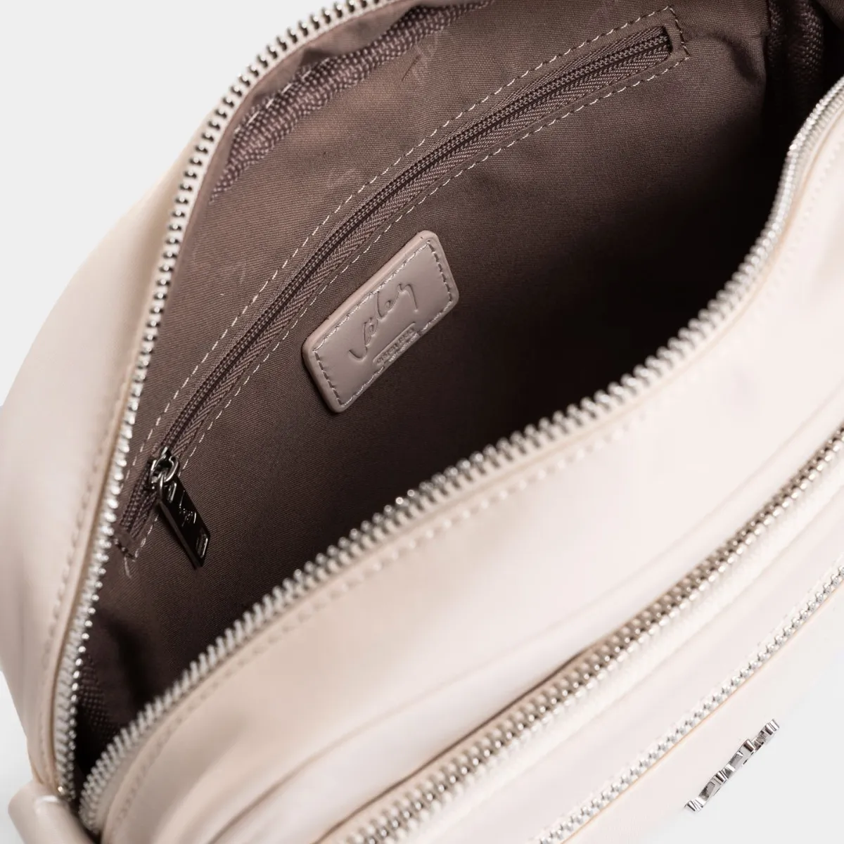 VELEZ - Vélez Manos Libres Camelia En Lona Para Mujer Detalle Cuero