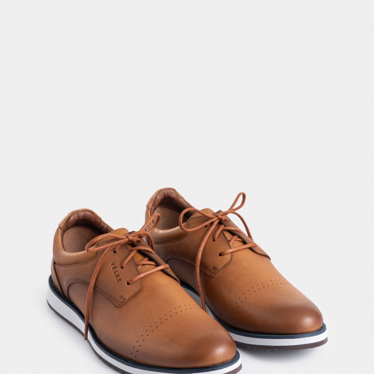 VELEZ - Vélez Zapatos Cordón Piero Cuero Hombre Suela Deportiva Miel