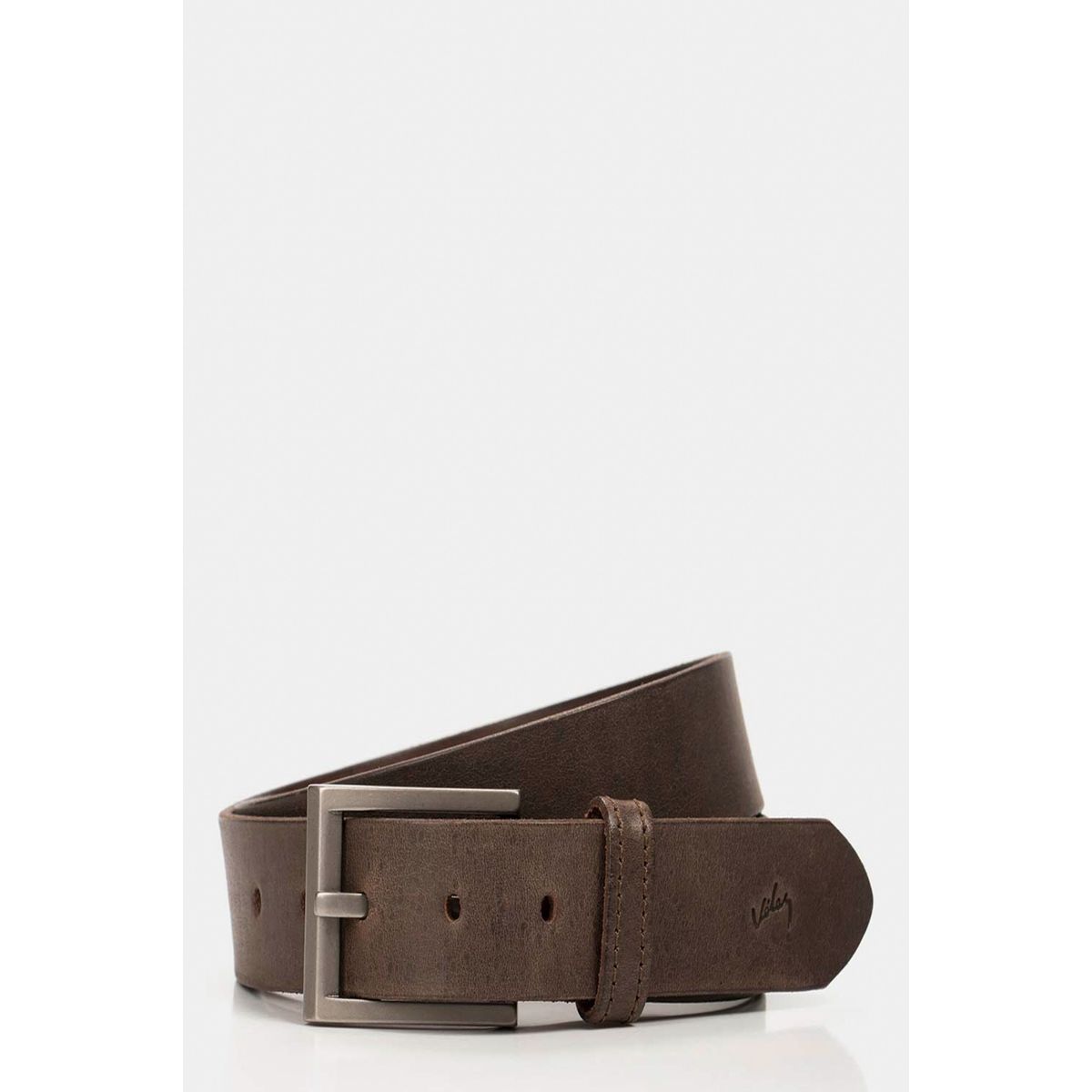 VELEZ - Vélez Cinturón Unifaz Capote De Cuero Hombre Pasador Costuras Cafe