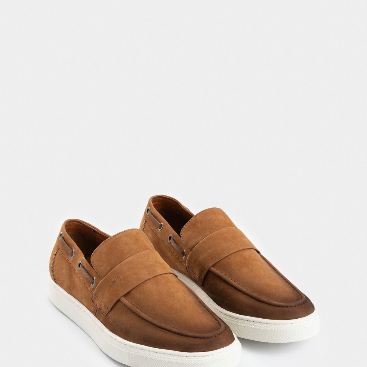 VELEZ - Vélez Mocasines Brescia Cuero Gamuzado Hombre Efecto Envejecido Miel