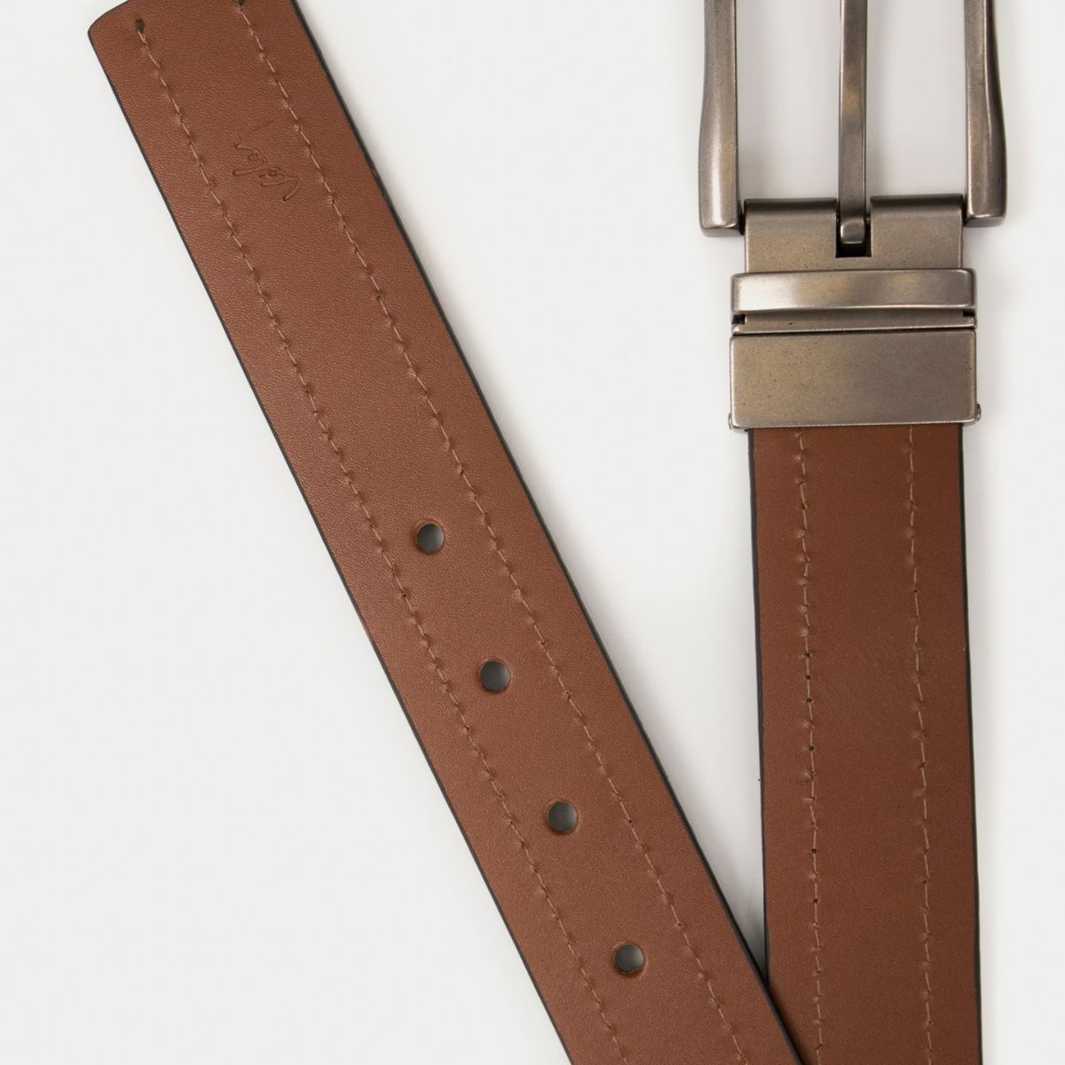 VELEZ - Vélez Cinturón Doble Faz Kafka Cuero Hombre Hebilla Reversible Miel