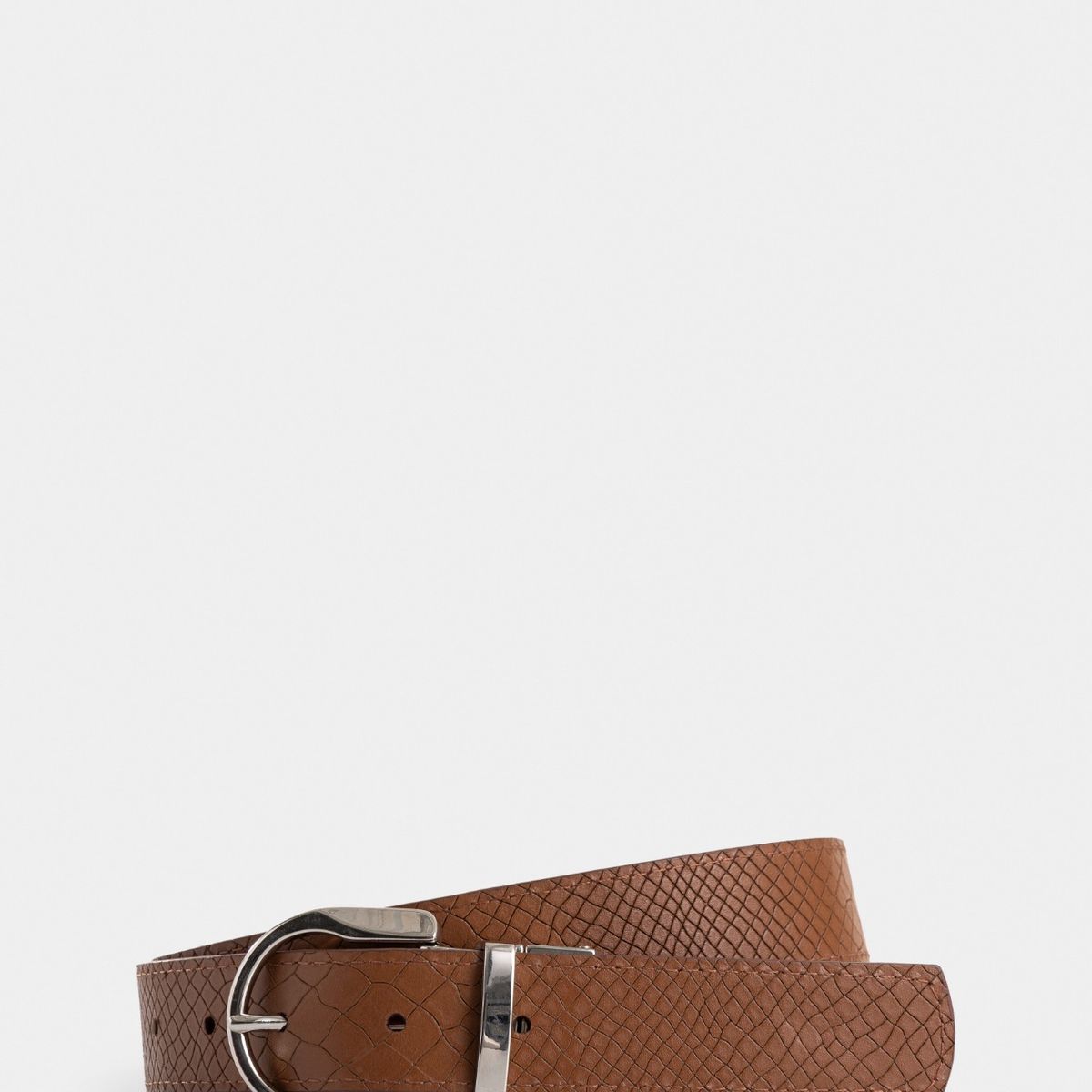 VELEZ - Vélez Cinturón Doble Faz Aki De Cuero Para Mujer Placa Serpiente Miel