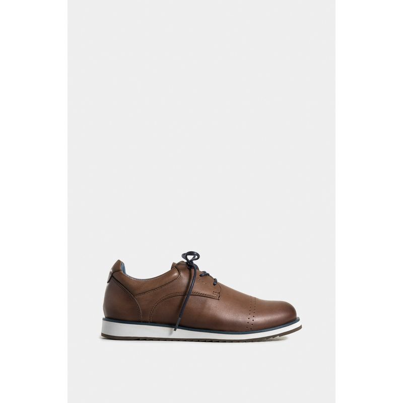 VELEZ - Vélez Zapatos Cordón Piero Cuero Hombre Suela Deportiva Cafe