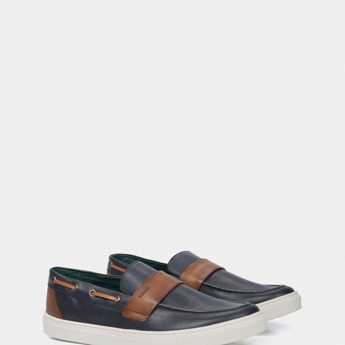 VELEZ - Vélez Mocasines Deportivos De Cuero Para Hombre Vintage Azul