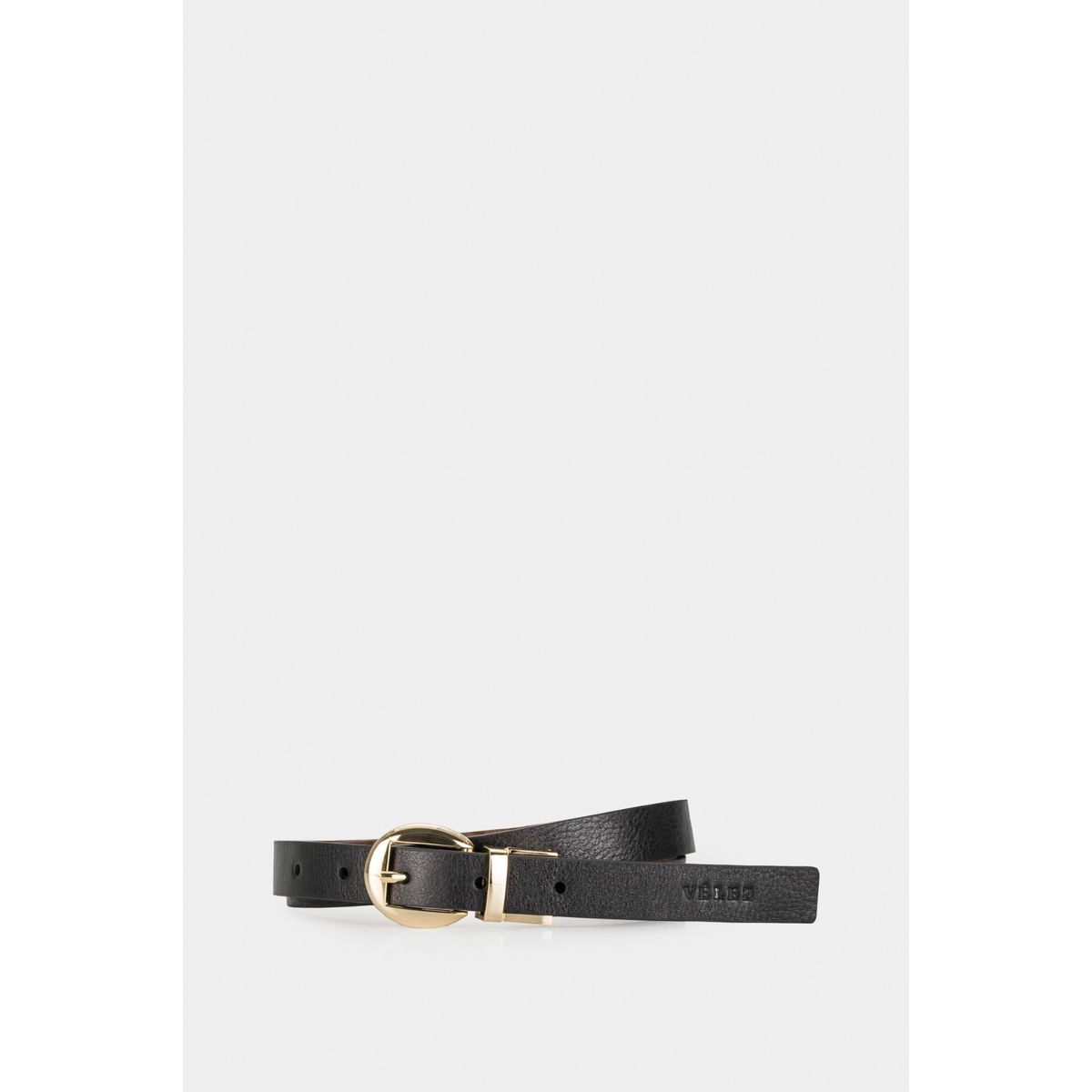 VELEZ - Vélez Cinturón Doble Faz Taipei Cuero Mujer Mezcla De Texturas Negro