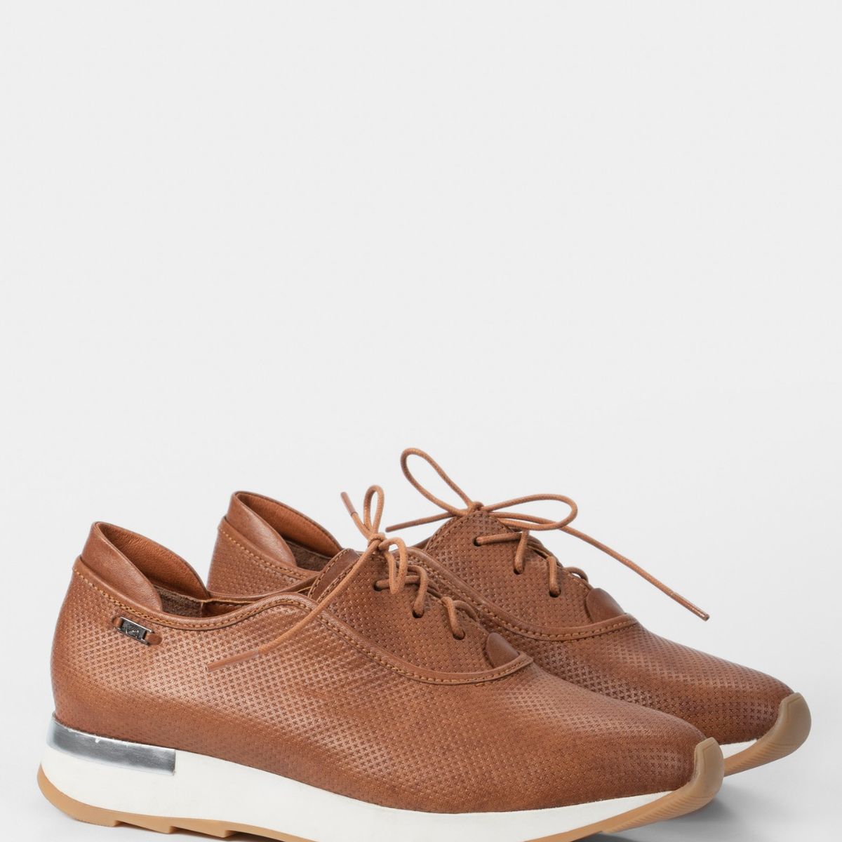 VELEZ - Vélez Zapatos Cordón De Cuero Para Mujer Suela Deportiva Miel