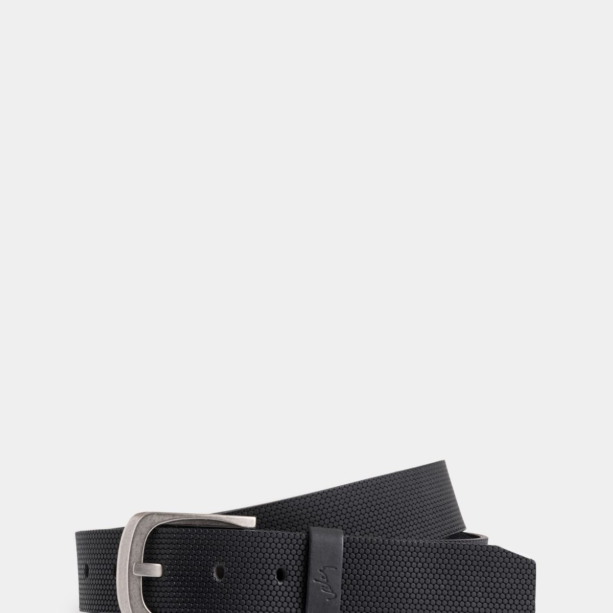 VELEZ - Vélez Cinturón Unifaz Hugo De Cuero Hombre Grabado Placa Lego Negro