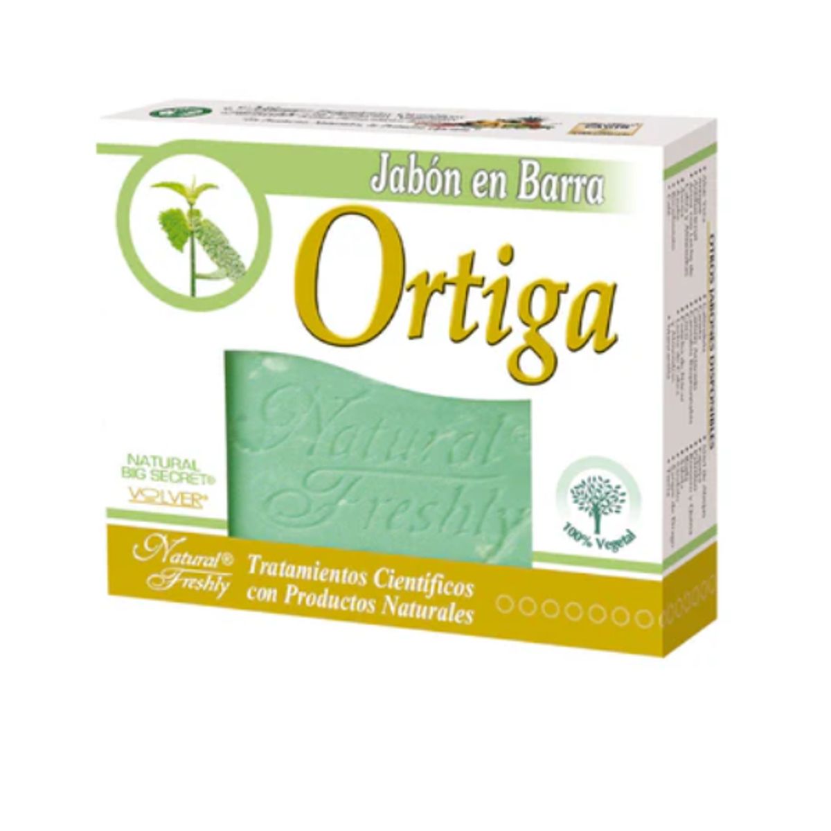 NATURAL FRESHLY - JABON ORTIGA EN BARRA X 90 GR.