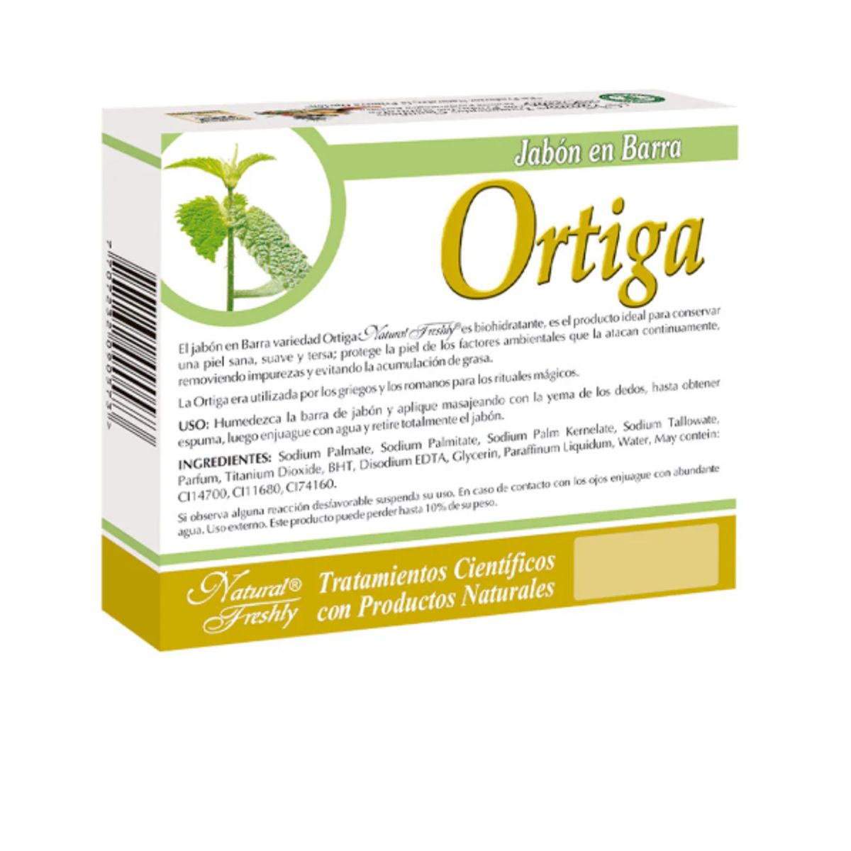 NATURAL FRESHLY - JABON ORTIGA EN BARRA X 90 GR.