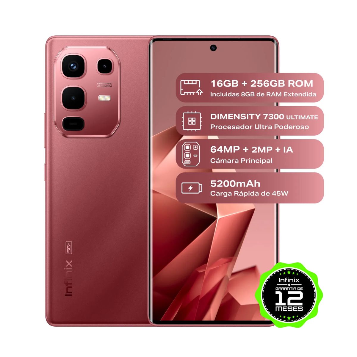 INFINIX - Celular Infinix Note 50s 256Gb/8+8Ram 5G Rojo + Obsequio