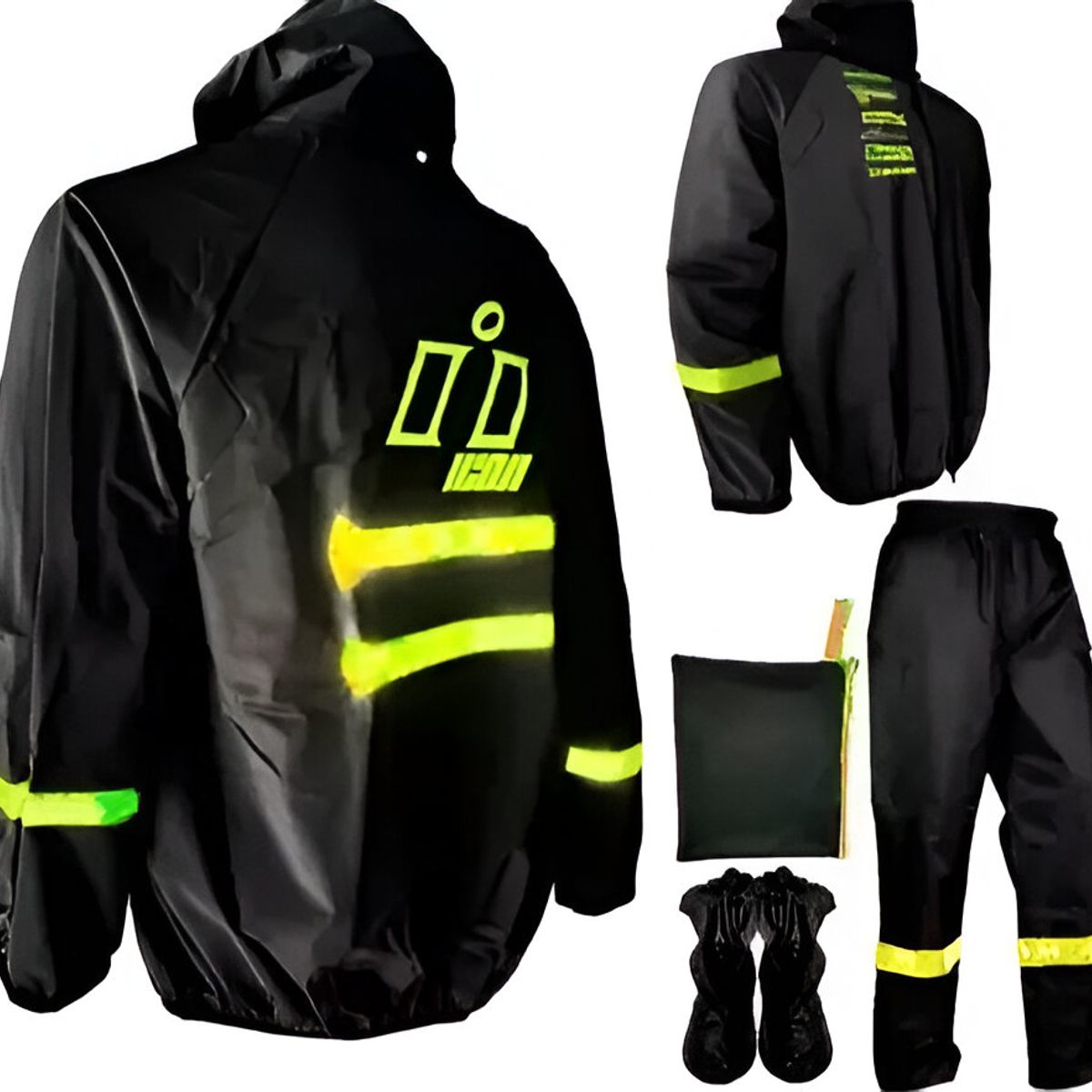 GENERICO - Impermeable Siliconado Para Motociclista 4 Piezas