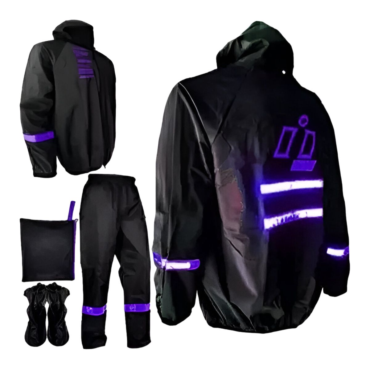 GENERICO - Impermeable Siliconado Para Motociclista 4 Piezas