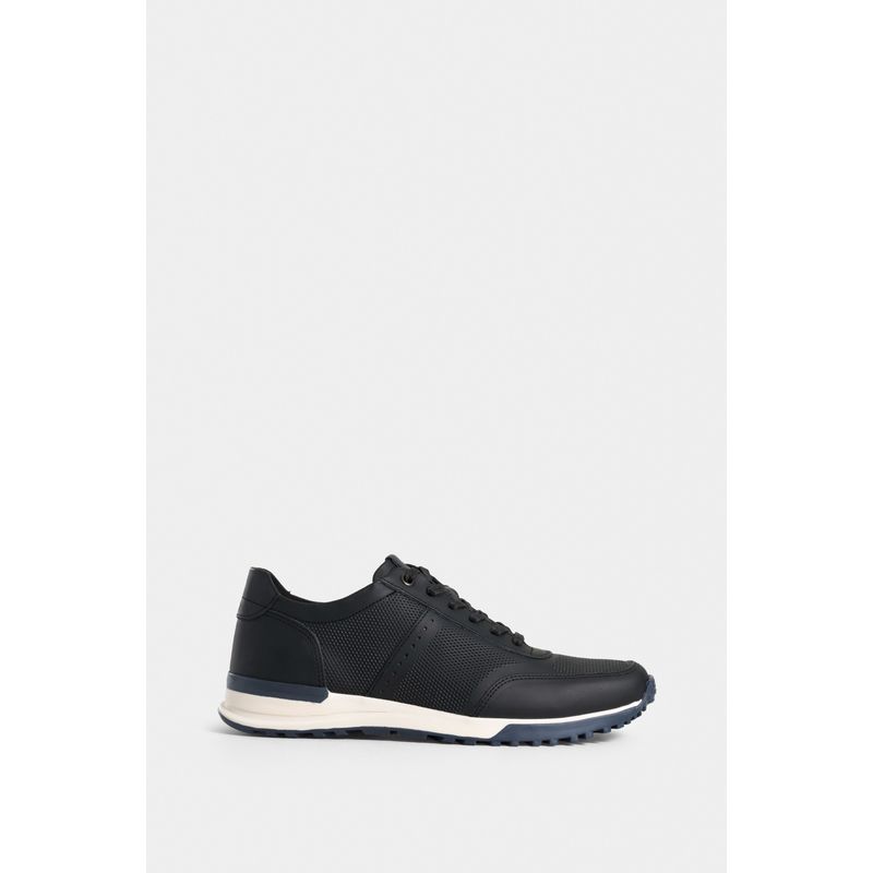 VELEZ - Vélez Tenis Vuelos De Cuero Para Hombre Combinación De Texturas Negro