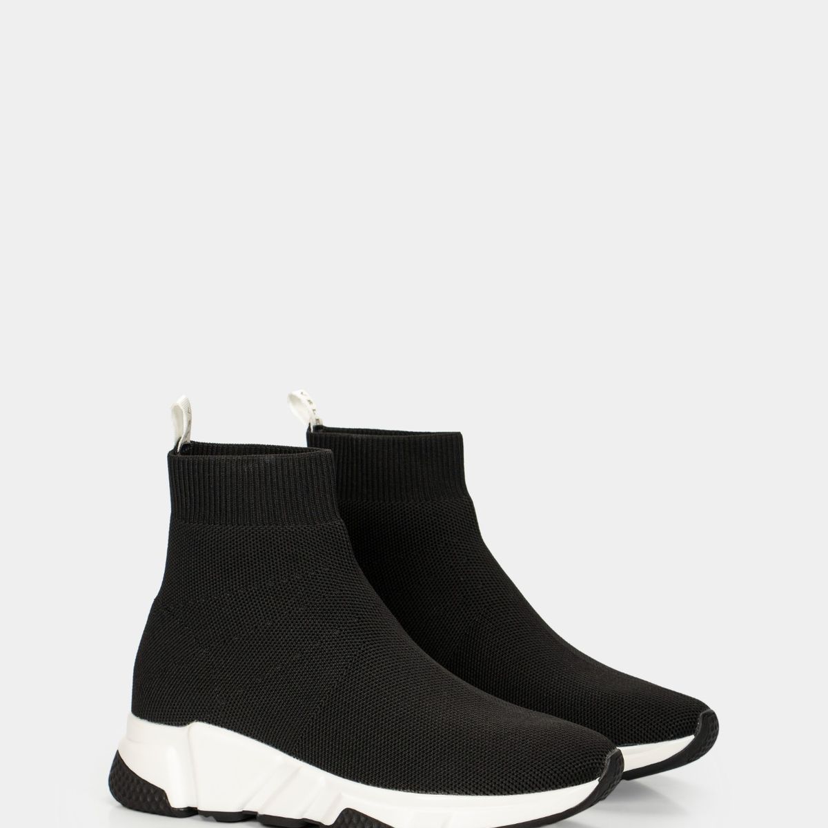 VELEZ - Vélez Tenis Tipo Botín Zamba Mujer Combinación Téxtil Y Cuero Negro