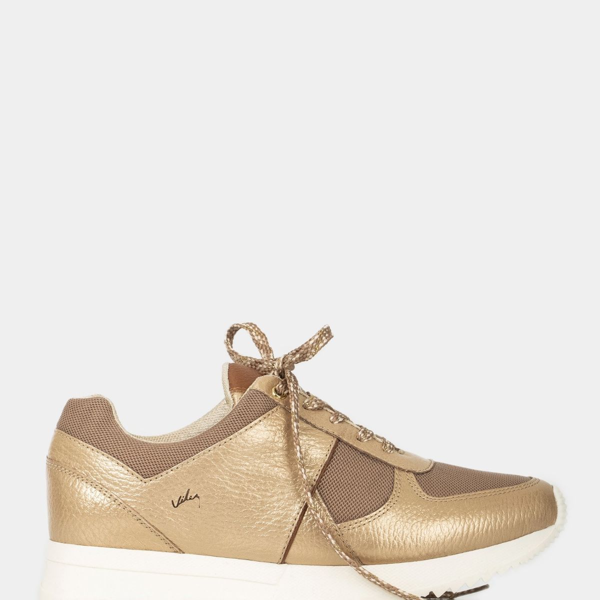 VELEZ - Vélez Tenis Deportivos Tropical De Cuero Mujer Suela De Color Dorado