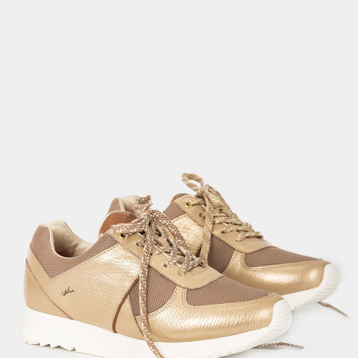 VELEZ - Vélez Tenis Deportivos Tropical De Cuero Mujer Suela De Color Dorado