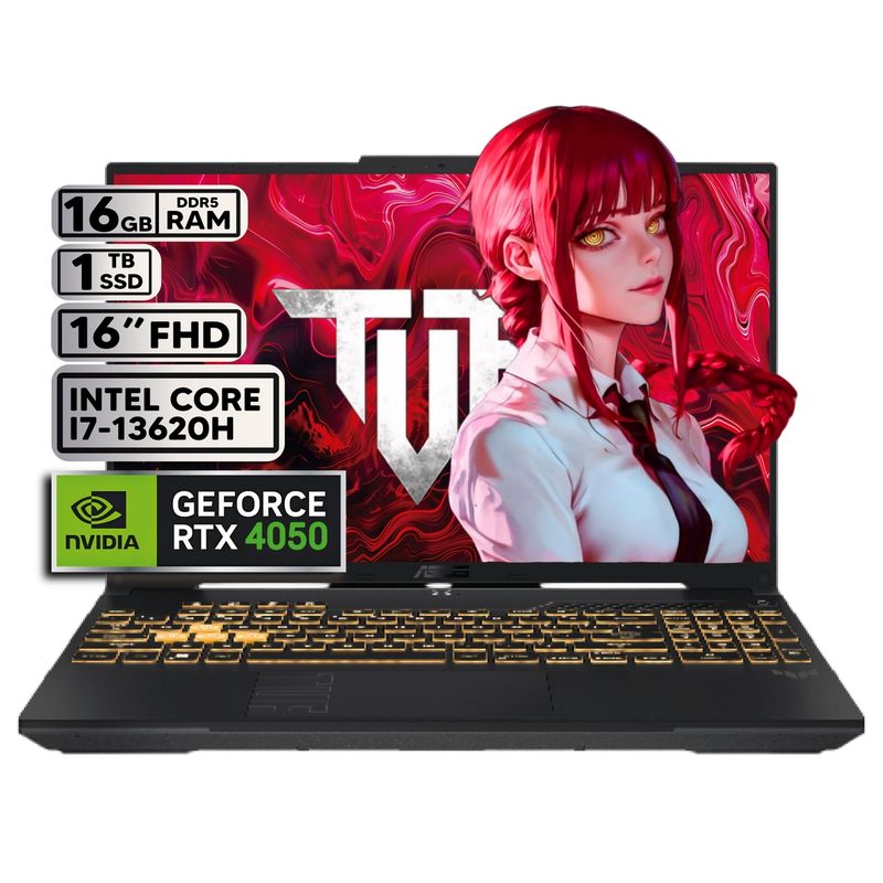 ASUS - PORTÁTIL GAMER ASUS INTEL CORE I7-13620H 16GB RAM 1TB SSD RTX 4050 6GB 16" FHD MECHA GRAY