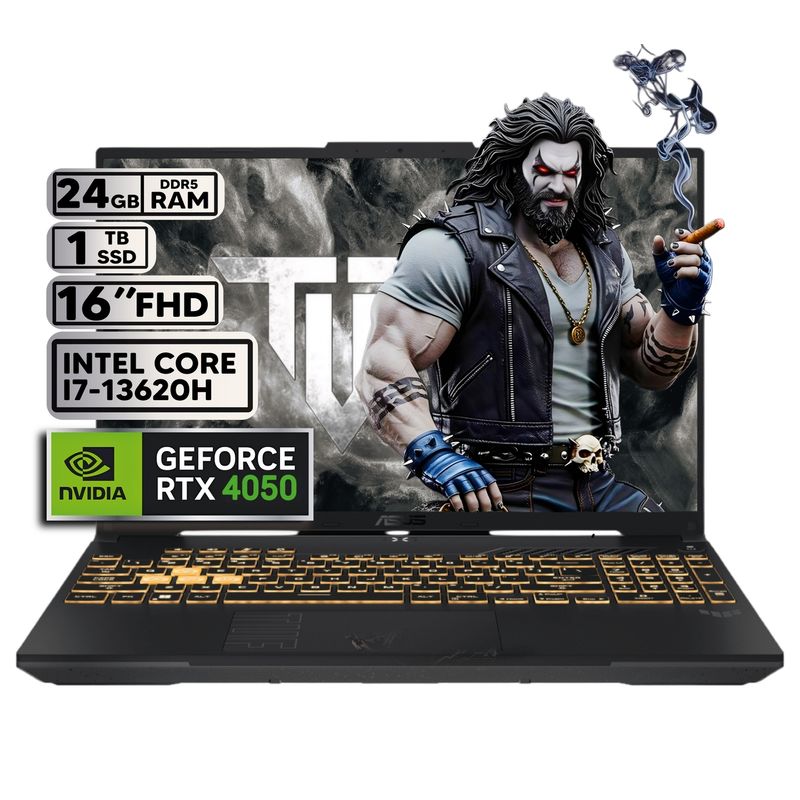 ASUS - PORTÁTIL GAMER ASUS INTEL CORE I7-13620H 24GB RAM 1TB SSD RTX 4050 6GB 16" FHD MECHA GRAY