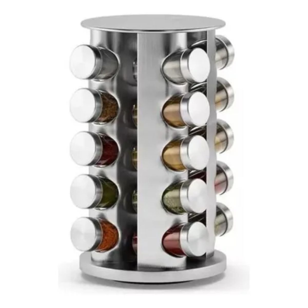 GENERICO - Especiero Cocina 20 Condimentos Giratorio Acero